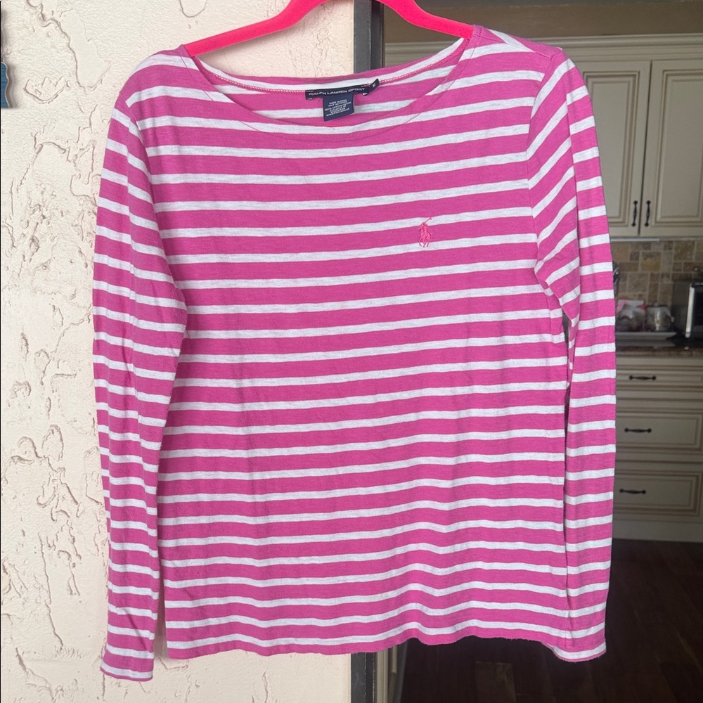Ralph Lauren Sport Pink and White Striped Top